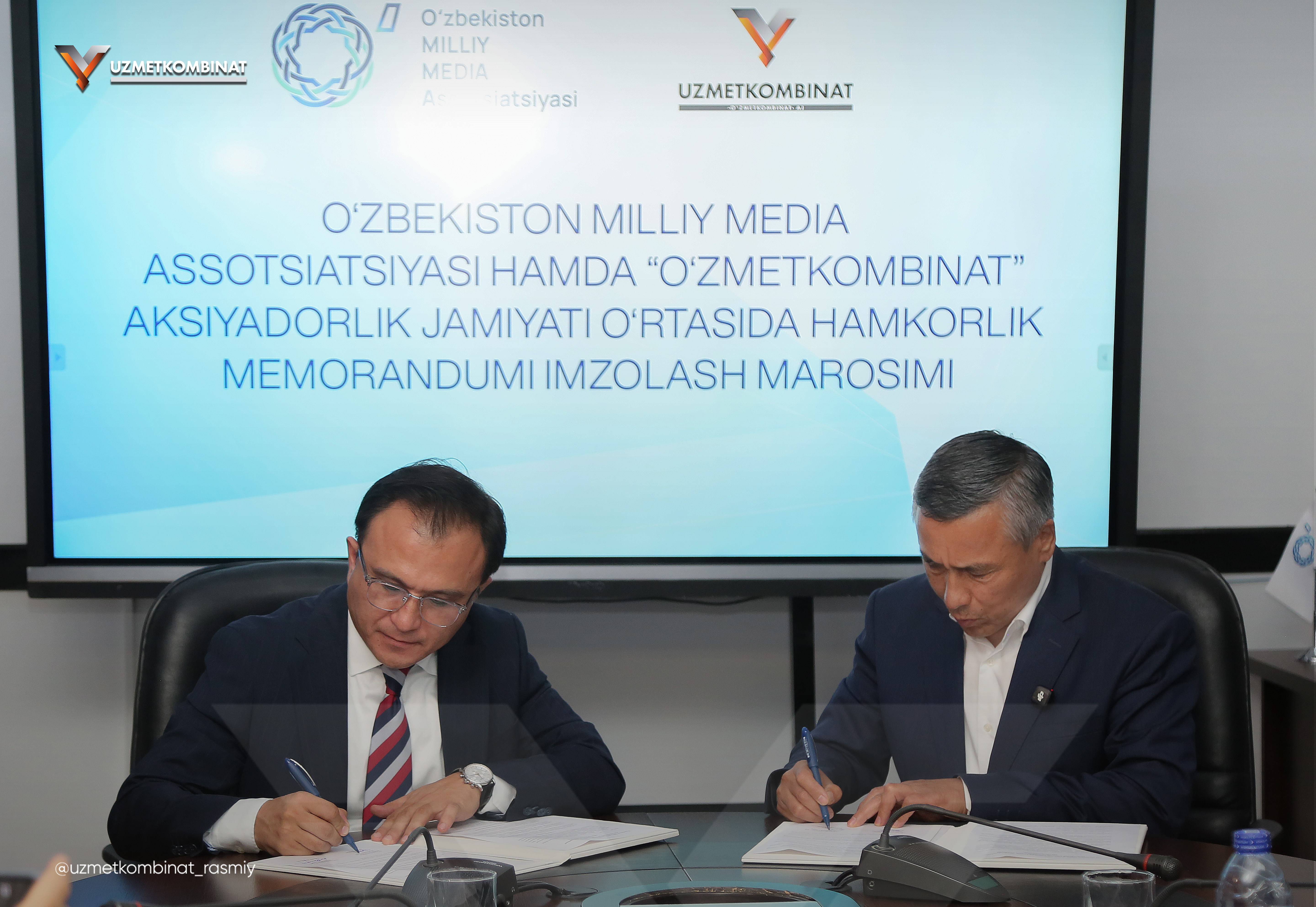 “O‘ZMETKOMBINAT” HAMDA O‘ZBEKISTON MILLIY MEDIA ASSOTSIATSIYASI HAMKORLIK MEMORANDUMINI IMZOLADI